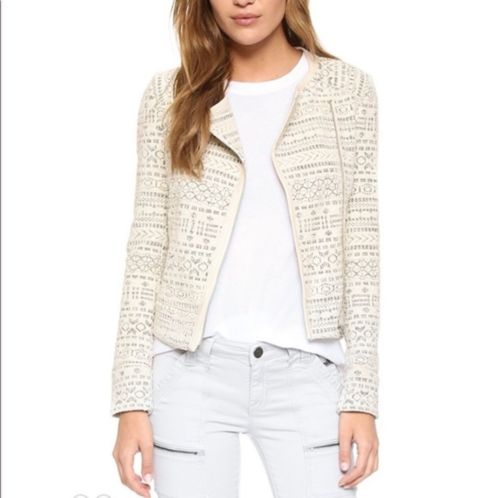Joie Pattyn Jacquard Moto Jacket XS
